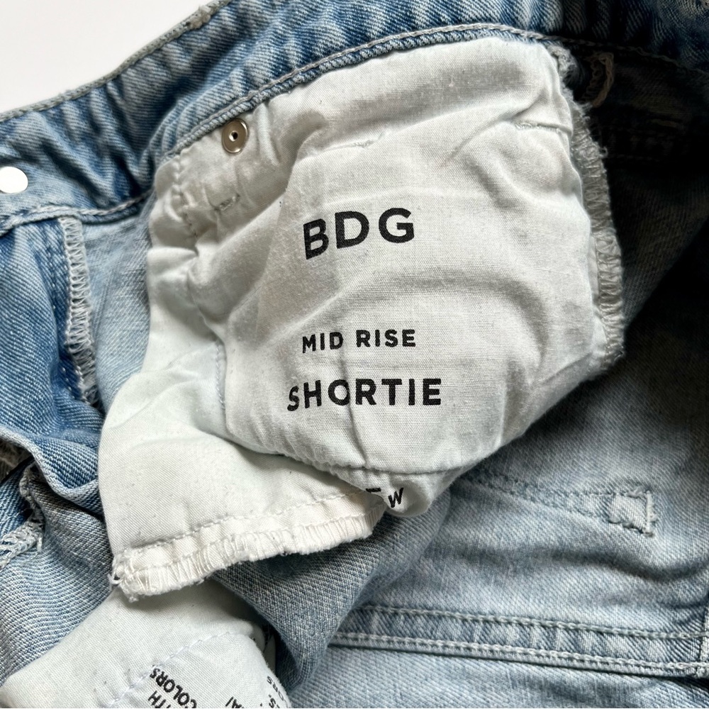 Denim Ripped Light Blue Mid Rise Shorties - Picture 8 of 8